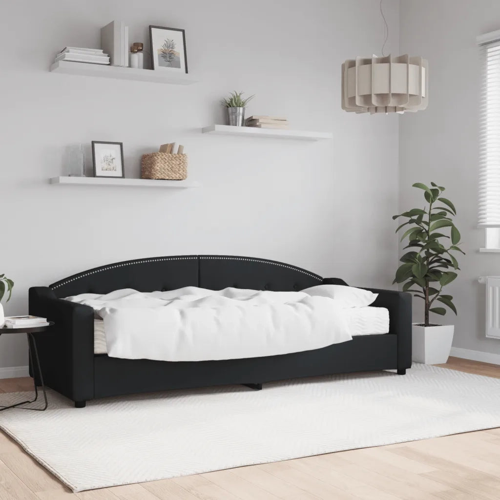 Divano letto | Sof¨¤ letto | Letto singolo con Materasso Nero 80x200 cm in Tessuto