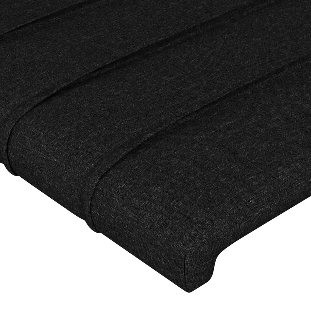 Testiera ad Orecchio-Testata con Orecchie Nera 163x23x118/128 cm in Tessuto 952203