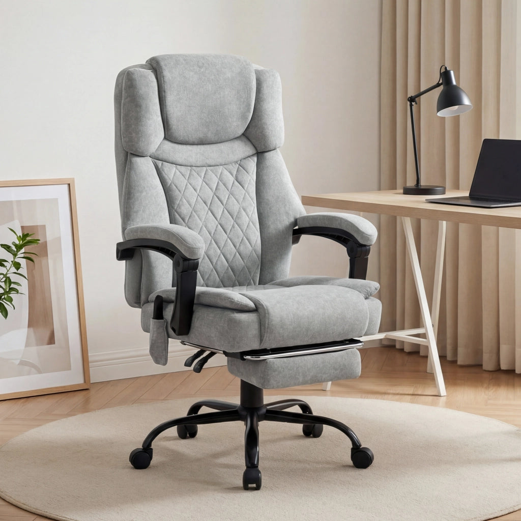 Sedia da ufficio con massaggio ¨C zephmum ¨C grigio, imbottita, regolabile