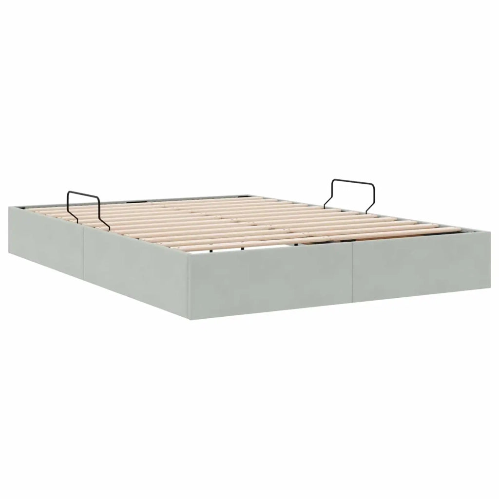 Letto ottomano Grigio Chiaro 140 x 200 cm Velluto 3442886