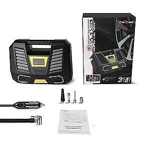 Compressore ad Aria Portatile a Batterie e a 12V Gonfiatore per Pneumatici Ruote