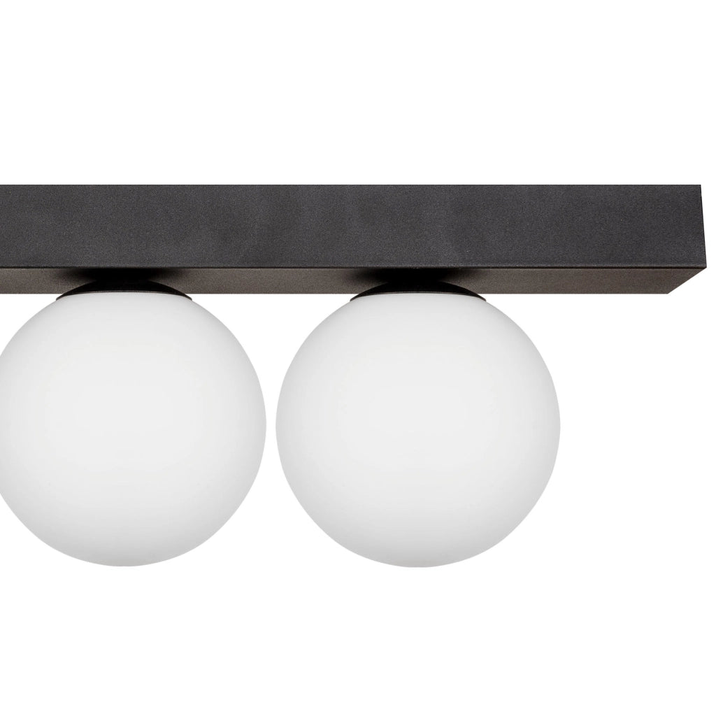 Plafoniera Zuma Line Sphere nera 76 cm 5 sfere opali G9