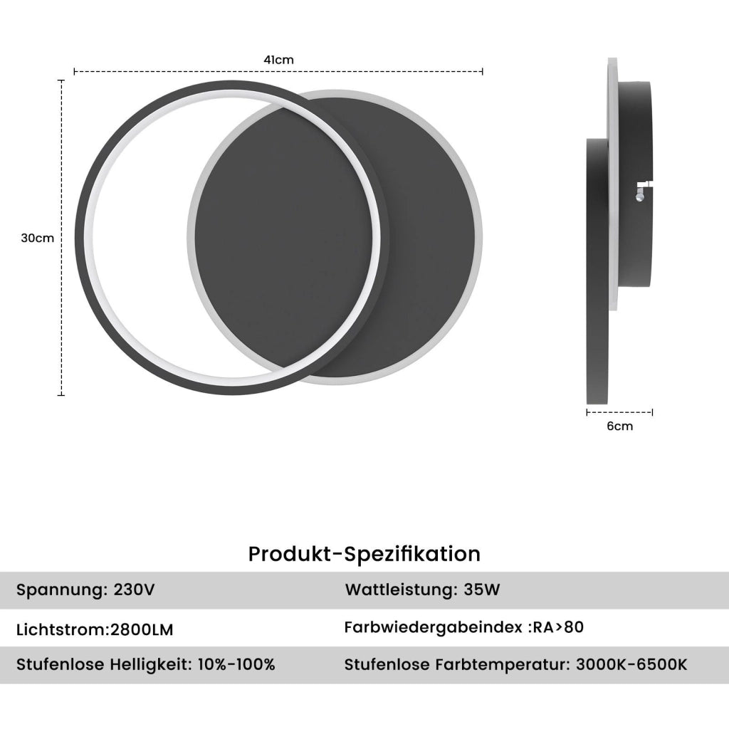 ZMH Lampada da soffitto a LED dimmerabile con telecomando per corridoio