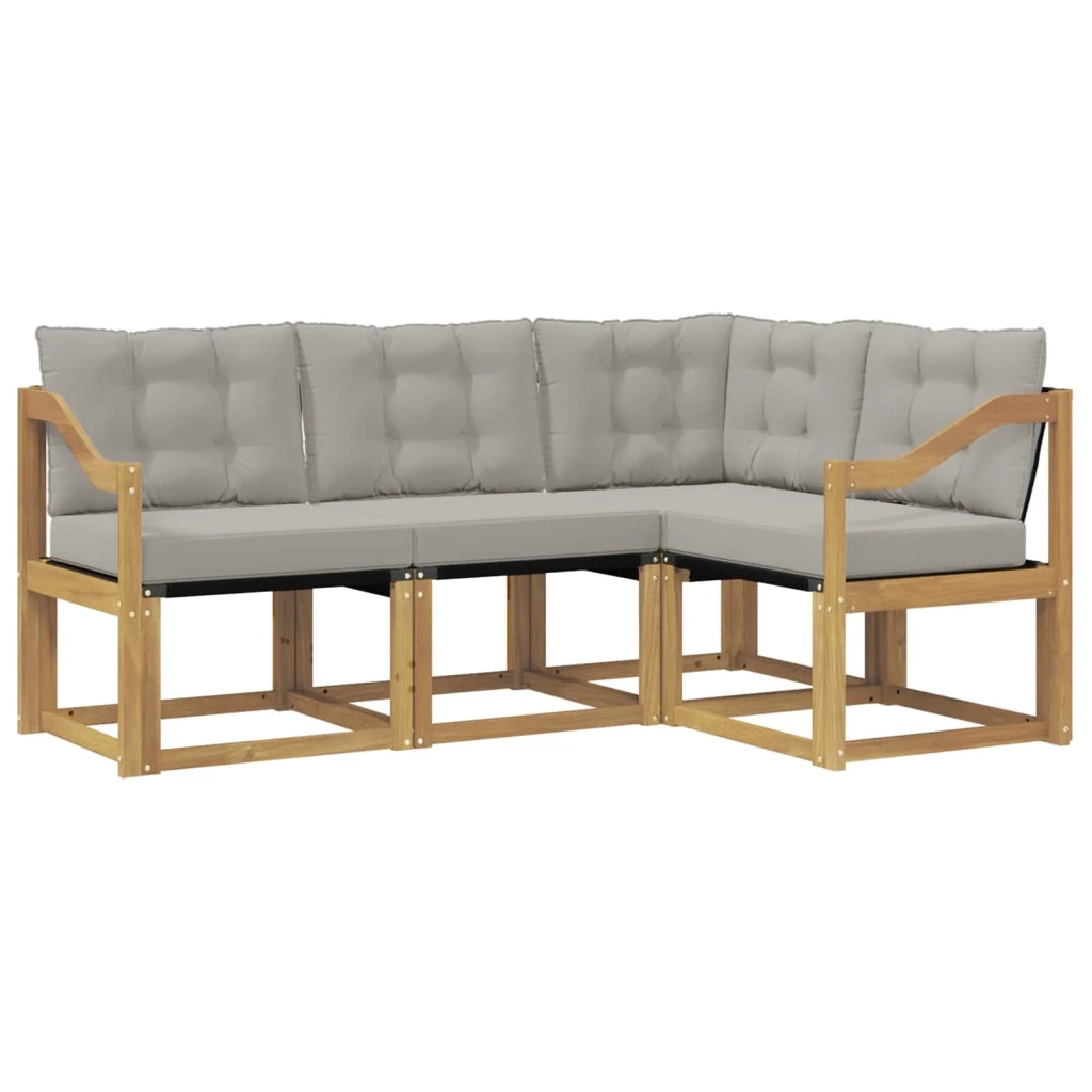 Set di divani da esterno 4 pz Bianco e Grigio Chiaro 3389437