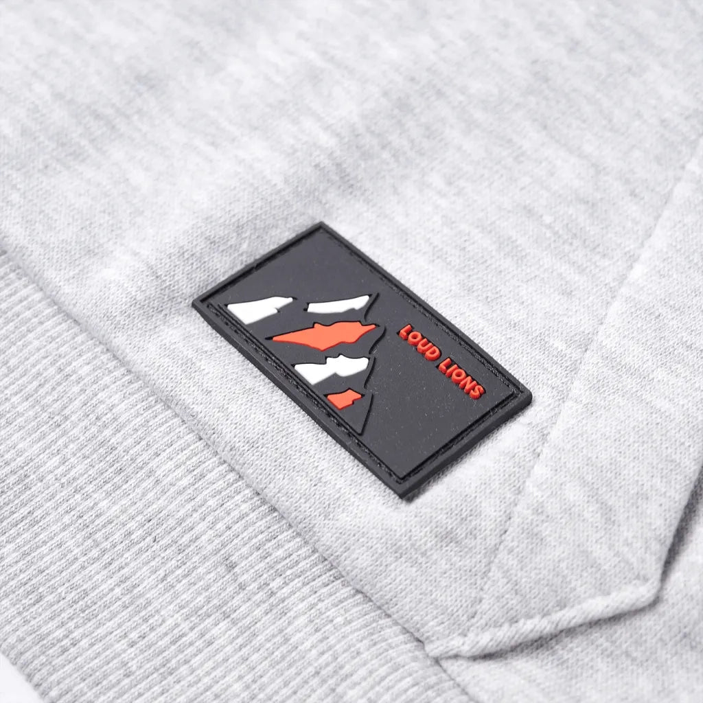 Felpa da Bambino con Cappuccio Grigio M¨¦lange e Arancione 116
