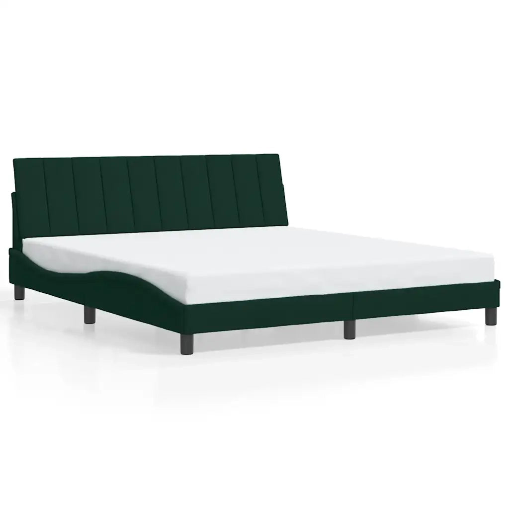 Giroletto senza Materasso Hanko Verde Scuro 180x200 cm in Velluto