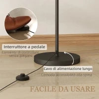 Lampada da Terra LED Regolabile con Telecomando, 11 Temperature e 11 Luminosità, Timer 1H, Girevole, Nero