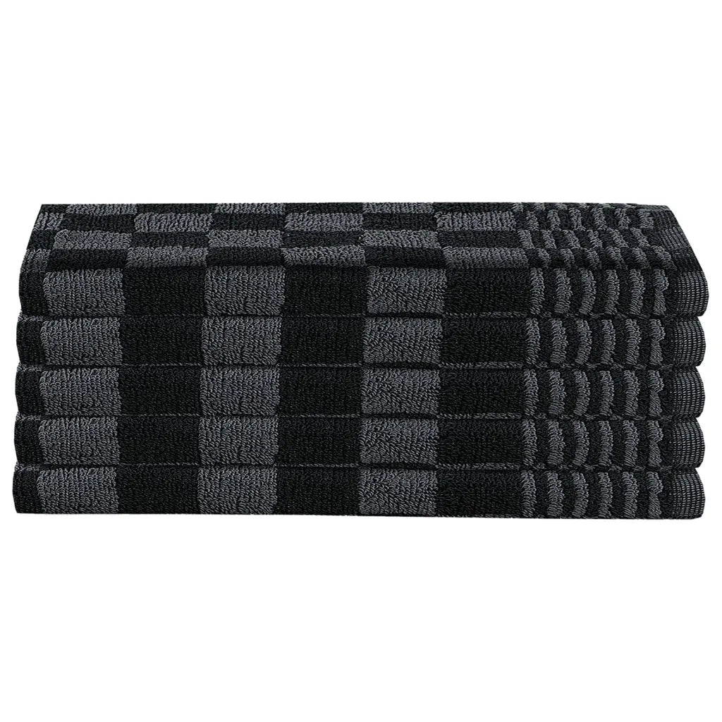 Set Strofinacci 10 pz | Teli per bagno in Cotone Nero e Grigio