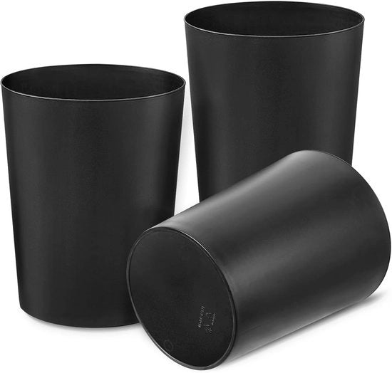 Set di Contenitori per Rifiuti - 3 Pezzi - Nero - 7.2L