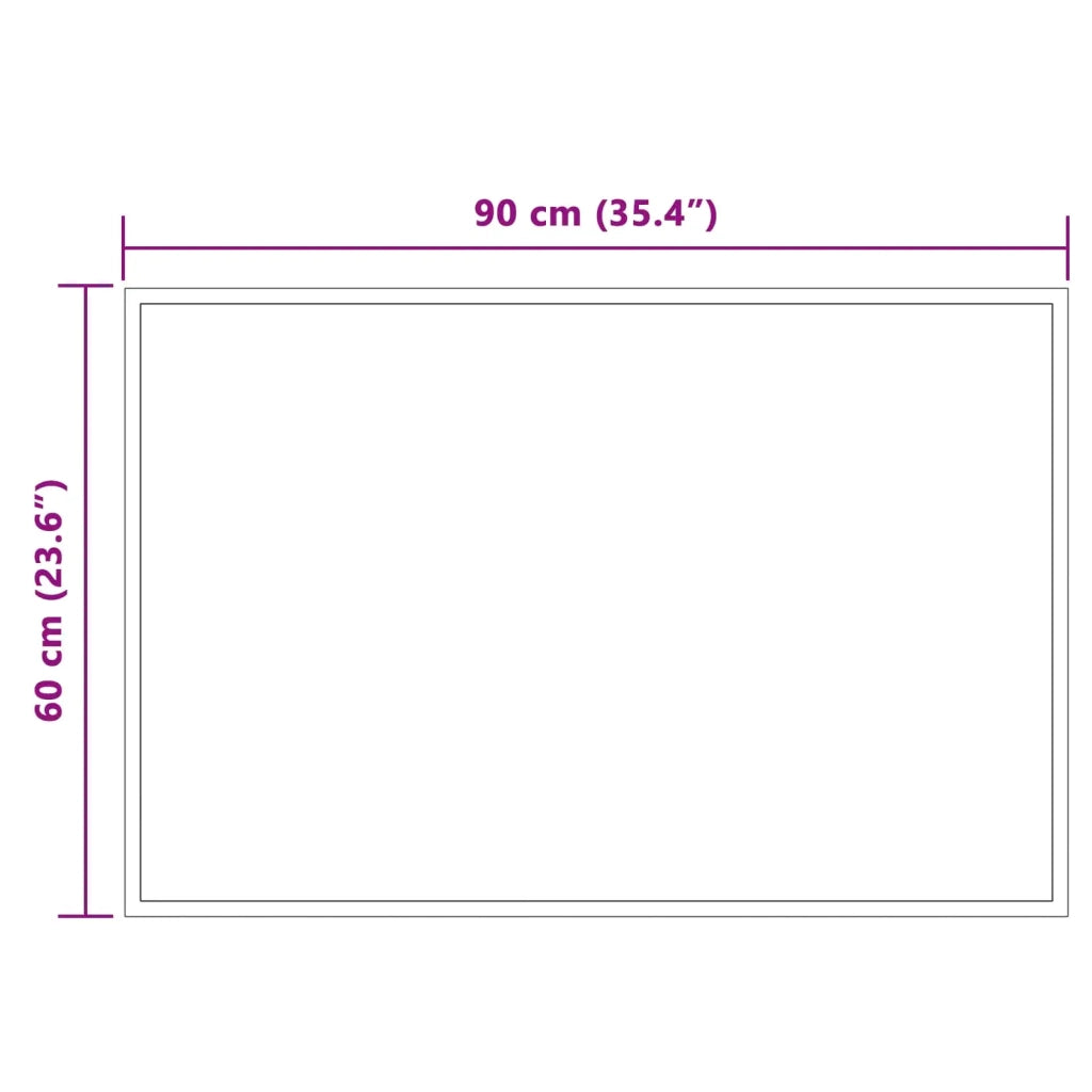 Specchio da bagno LED Trasparente 90 x 60 cm vetro temperato 42045821