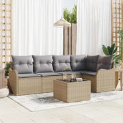 Set Divano da Giardino con archiviazione 6 pcs Beige polyrattan 3354379