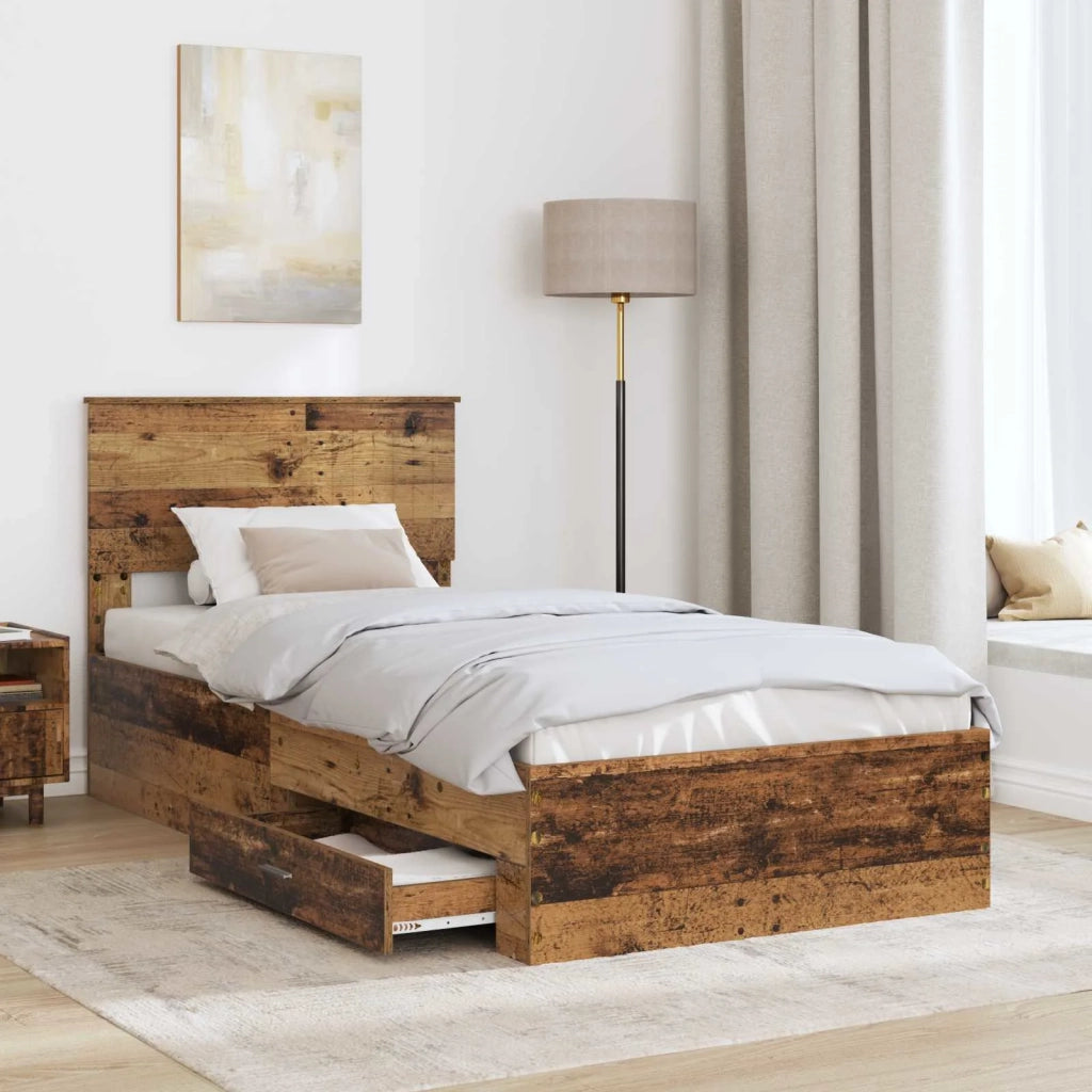 Struttura del letto-Giroletto Legno vecchio 90 x 200 cm Legno multistrato 744705