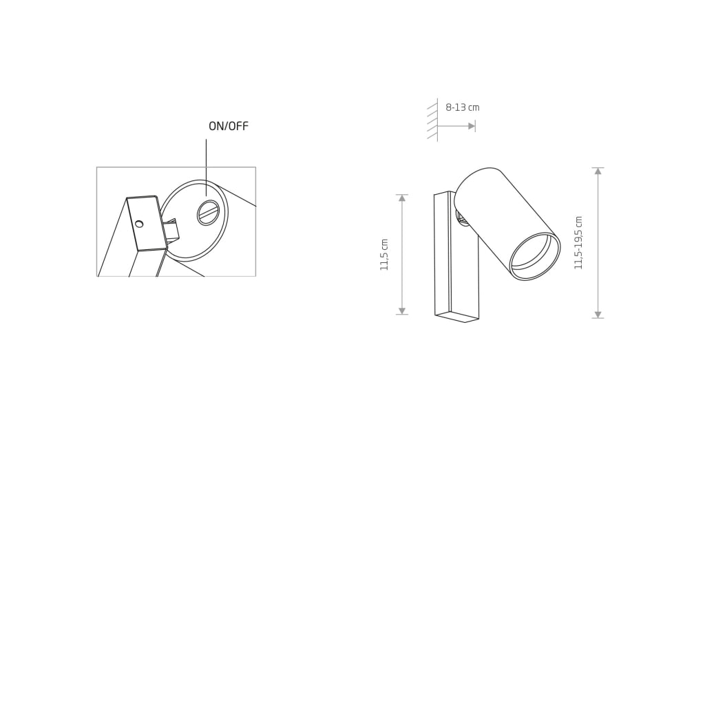 Applique LED Nowodvorski Mono nera GU10 dimmerabile 7840
