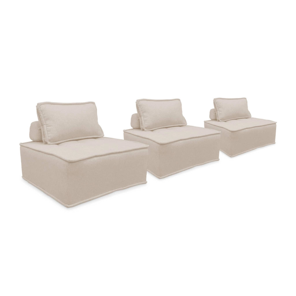Divano modulare, 3 posti, crema