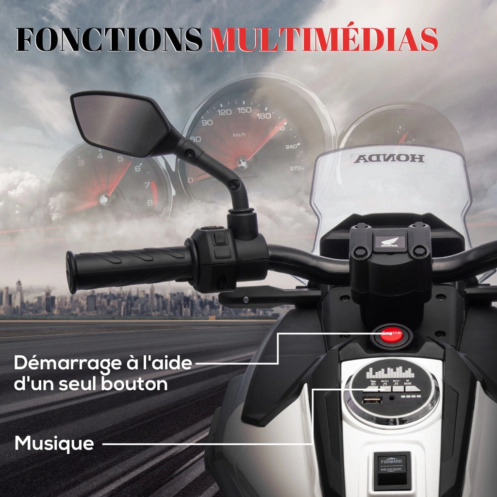 Moto elettrica per bambini ¨C zephmum ¨C bianco