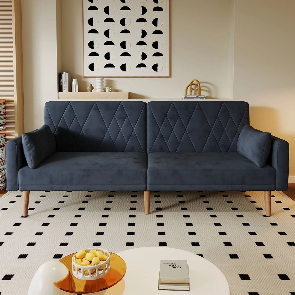 Divano Letto 2 Posti in Velluto ¨C MINIMAL ¨C Grigio