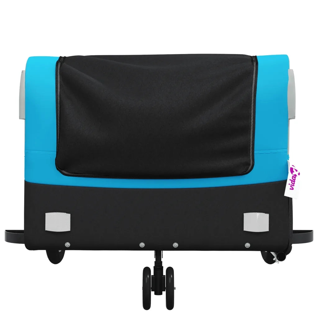 Rimorchio da Bici Nero e Blu 45 kg in Ferro 94065