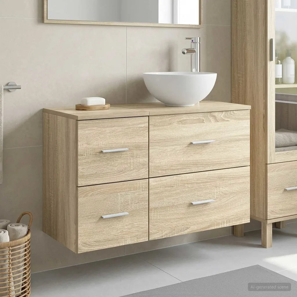 Set di mobili per il bagno 2 pcs Rovere Sonoma 3403946