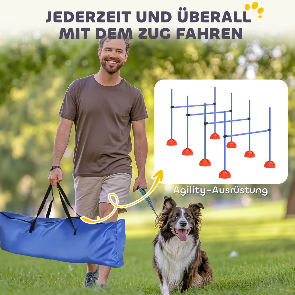Set Agility per Cani con 4 Ostacoli e Borsa ¨C Zephmum ¨C Blu