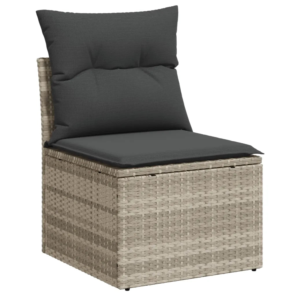 Set Divano Giardino 10 pz con Cuscini Grigio Chiaro Polyrattan 3269392