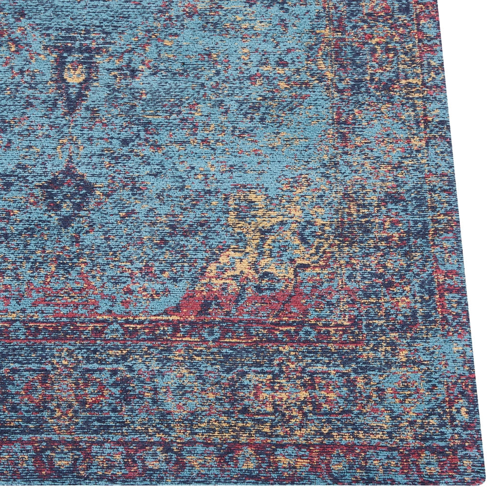 Tappeto in cotone e poliestere multicolore 160 x 230 cm con motivo orientale soggiorno camera da letto stile retrò