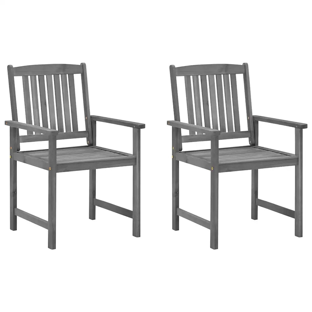 Sedie da Giardino con Cuscini 2 pz Grigio in Massello di Acacia 3061233