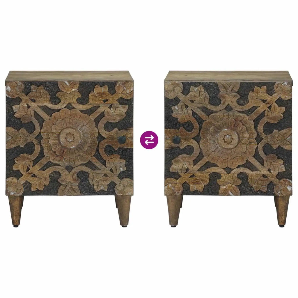 Comodino | Armadio da Notte | Mobiletto da notte Marrone 40 x 33,5 x 46 cm