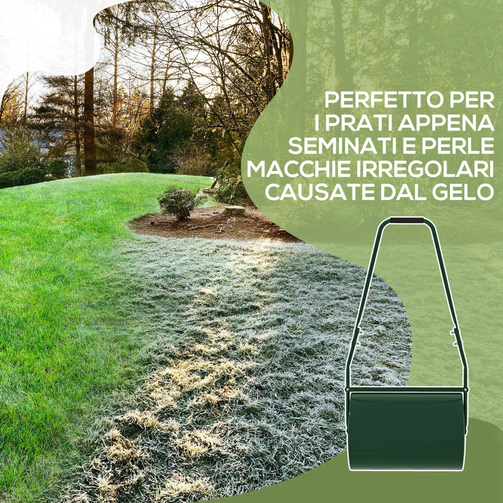 Rullo Compressore per Giardino 63L ¨C Xylo ¨C Metallo Verde Scuro 123x58x40cm