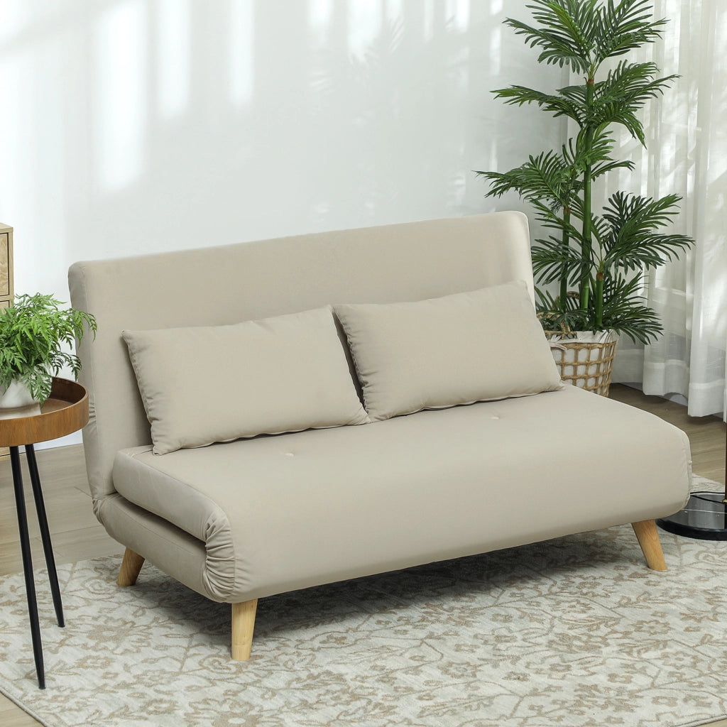 Divano letto ¨C Minimal ¨C velluto beige 130x78x79 cm