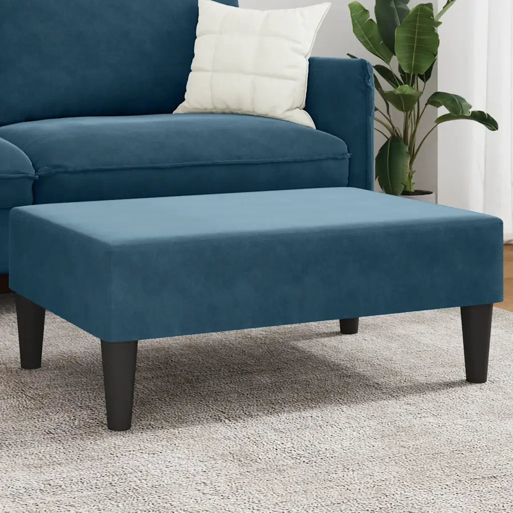 Poggiapiedi Blu 77x55x31 cm in Velluto 379556