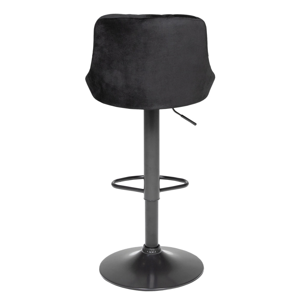 Set di 2 sgabelli da bar in velluto nero ROBIN