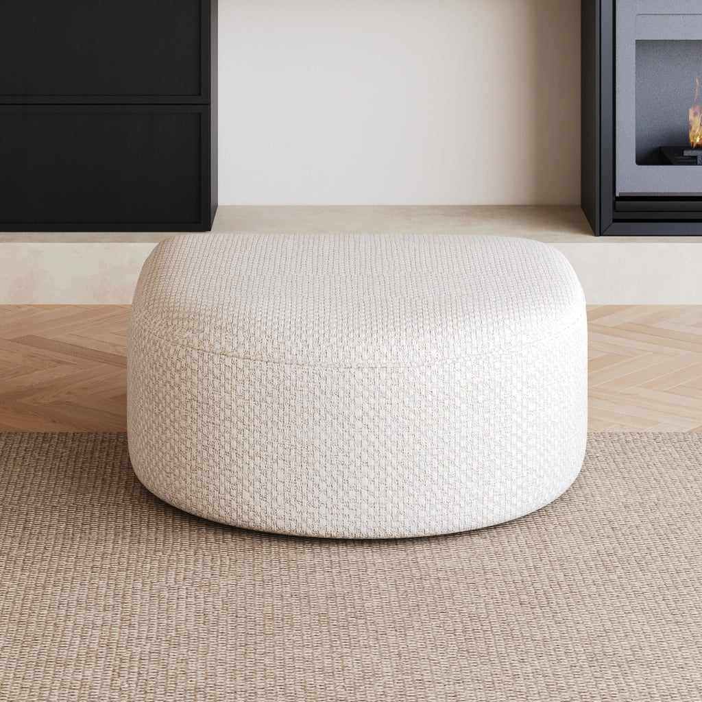 Divano lounge - con design avvolgente e senza montaggio - in tessuto - bianco