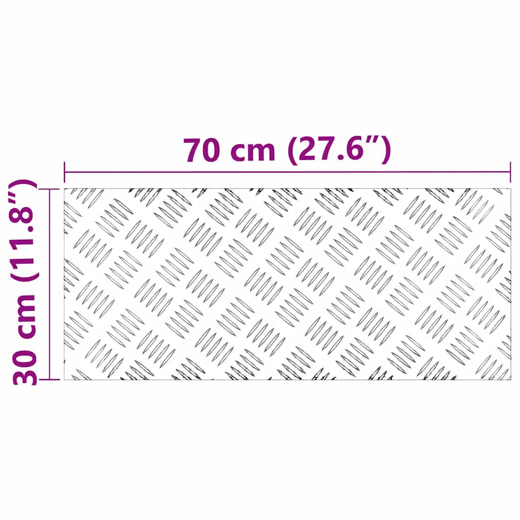 Gradini per Scale 2 pz | Tappetini per scale autoadesivi Argento 70 x 30 cm Alluminio