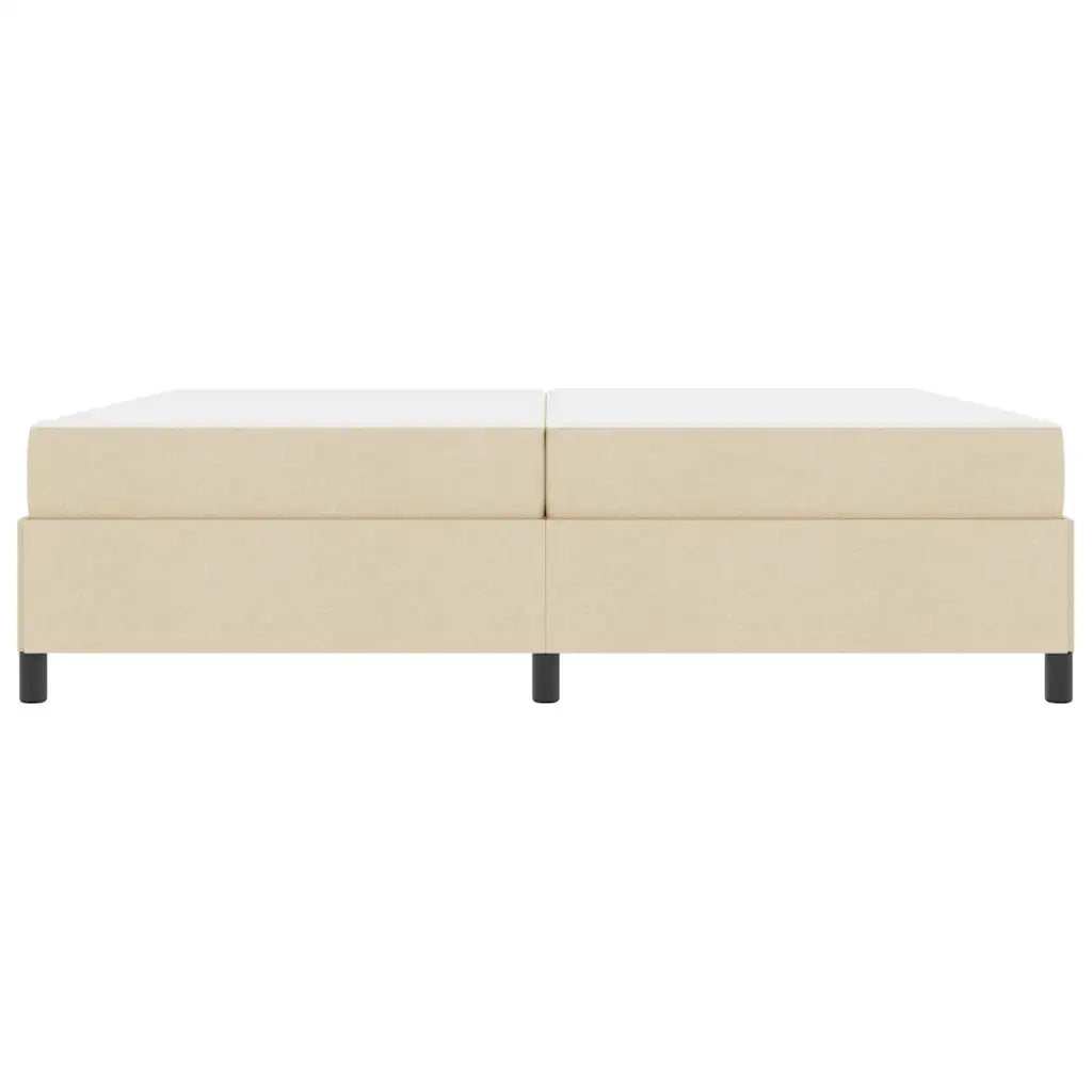 Letto a molle con materasso Crema 200 x 200 cm Tessuto