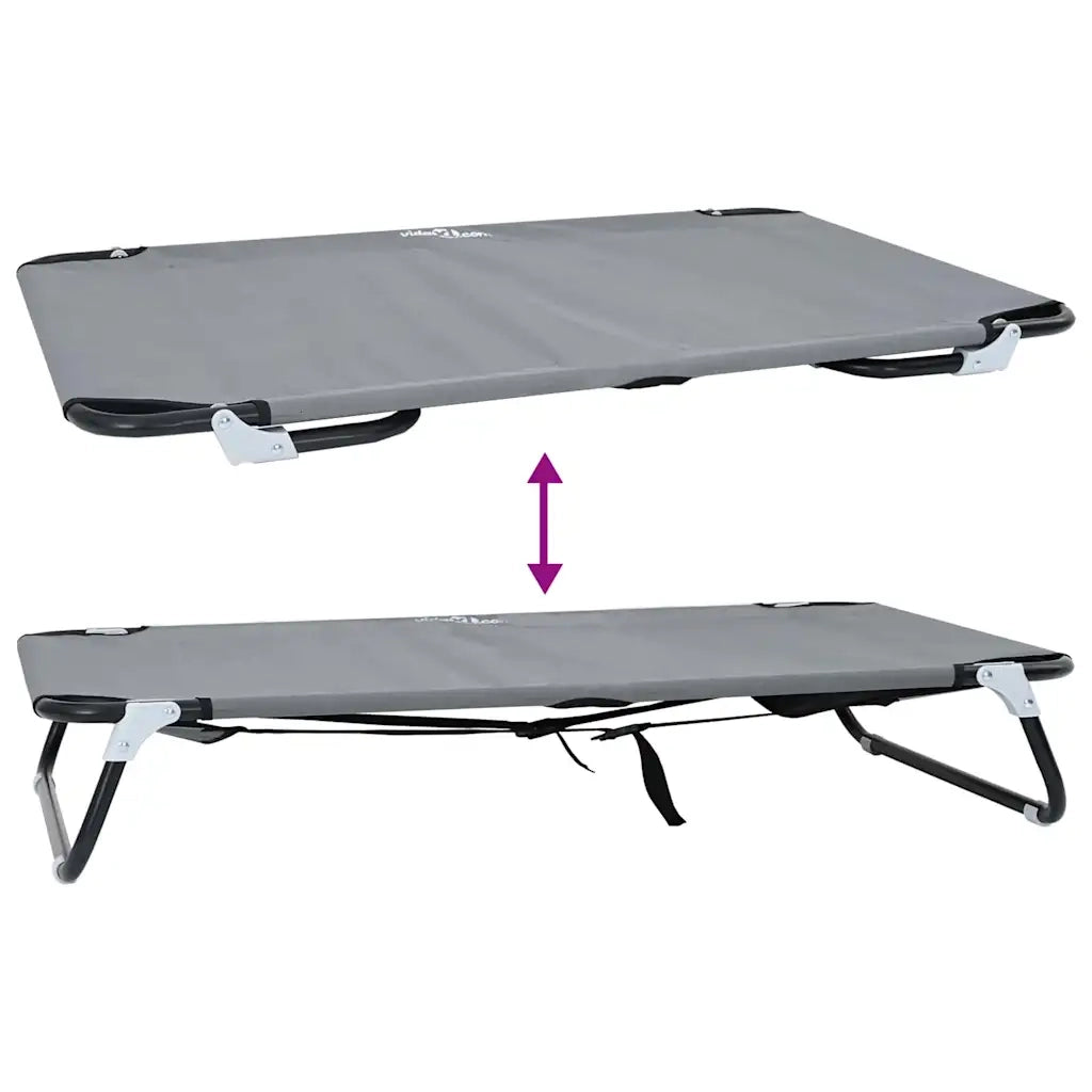 Letto per Cani Grigio chiaro 105 x 65 x 18 cm Acciaio 42008218