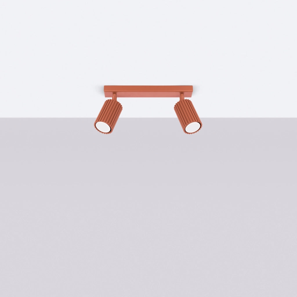 Lampada da soffitto KARBON 2 rosso ocra