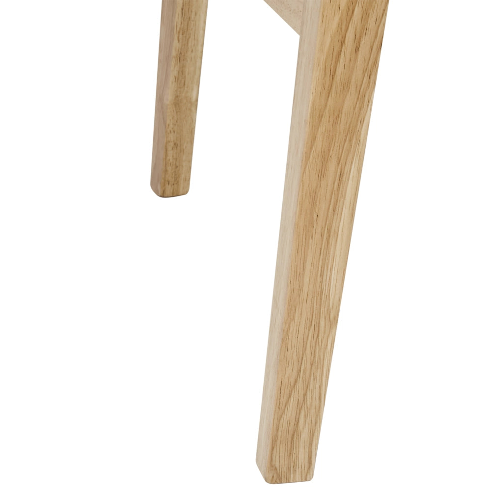 Set di 2 sedie da pranzo in tessuto beige con struttura in legno chiaro tradizionali retrò senza braccioli
