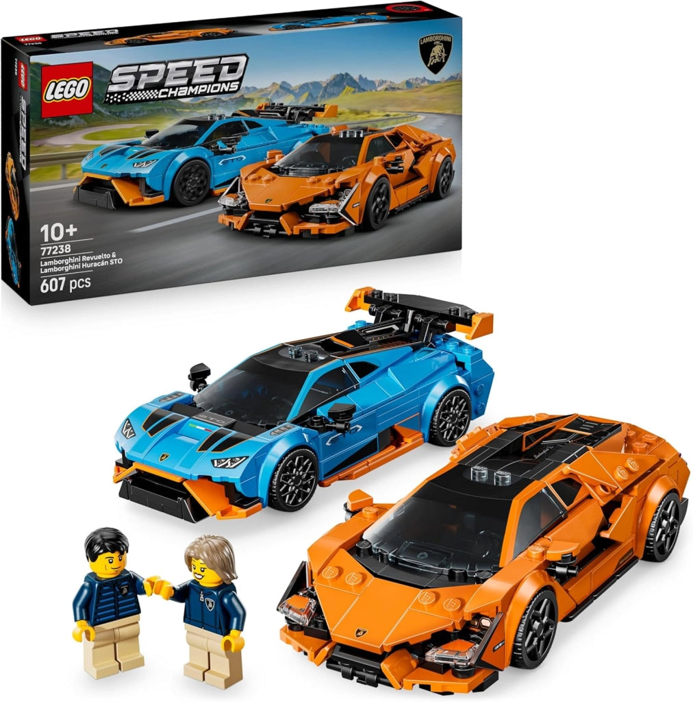 LEGO Speed Champions Lamborghini Revuelto e Huracan STO - Modellini di Auto da Corsa - Macchine Giocattolo con 2 Minifig