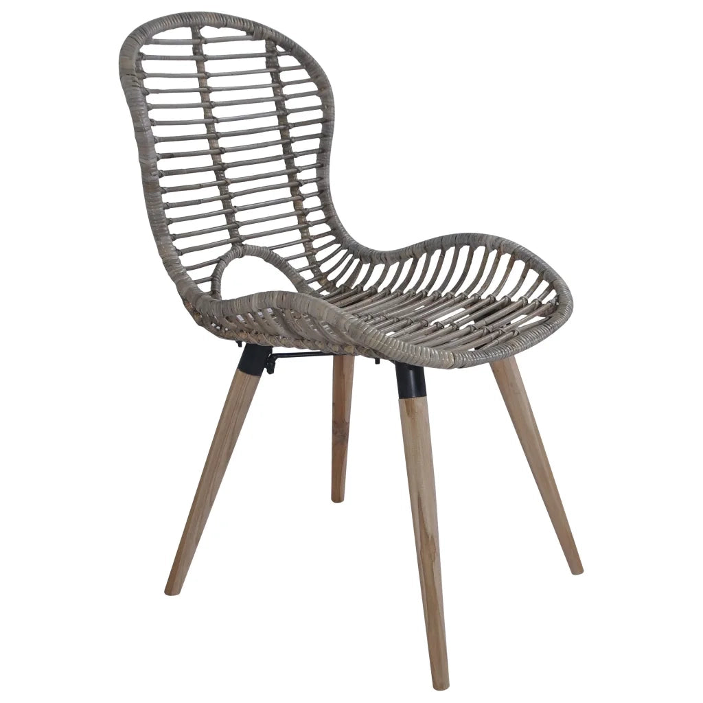 Sedie da Pranzo 2 pz Marroni in Rattan Naturale 246853