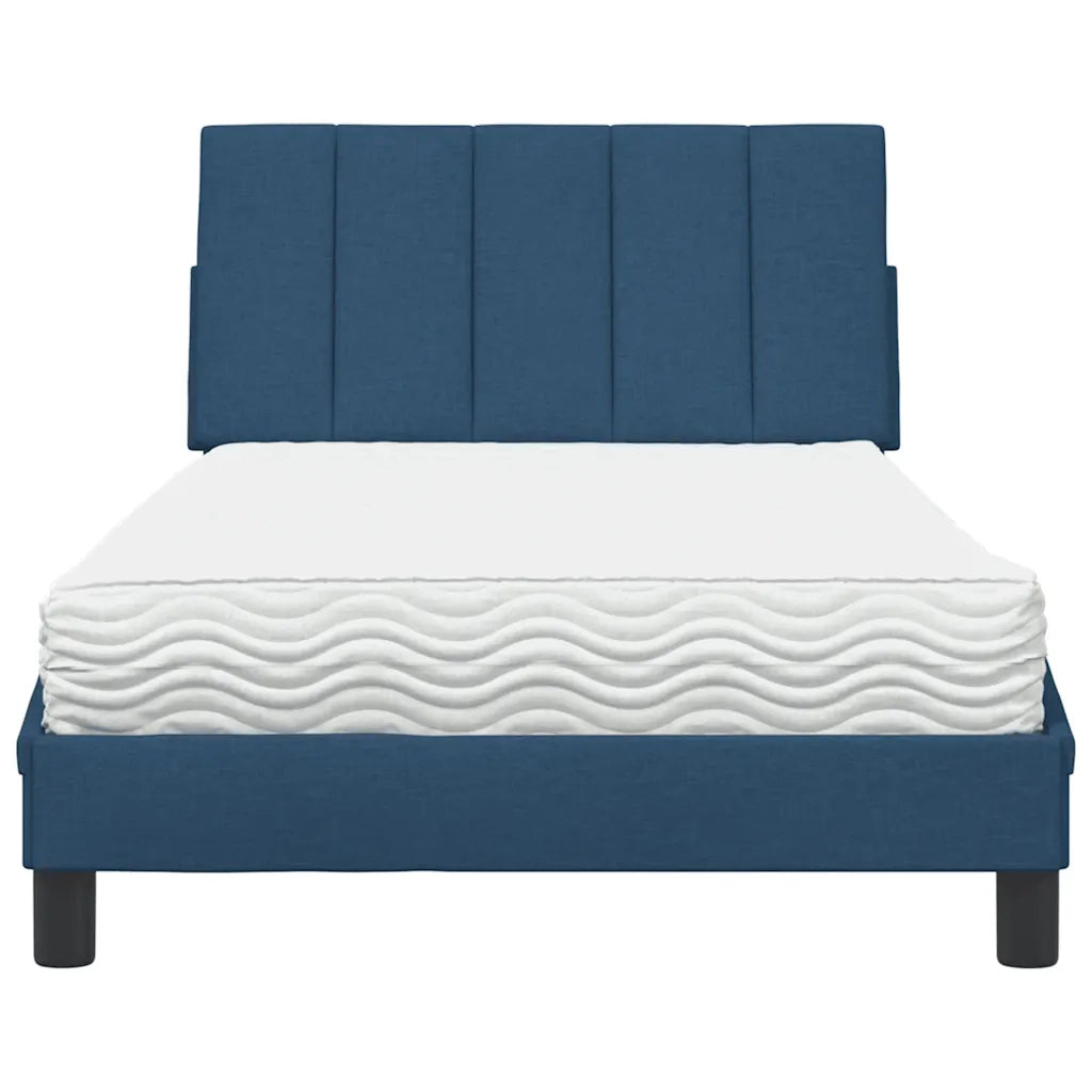 Letto con Materasso Hanko Blu 100x200 cm in Tessuto 3310516
