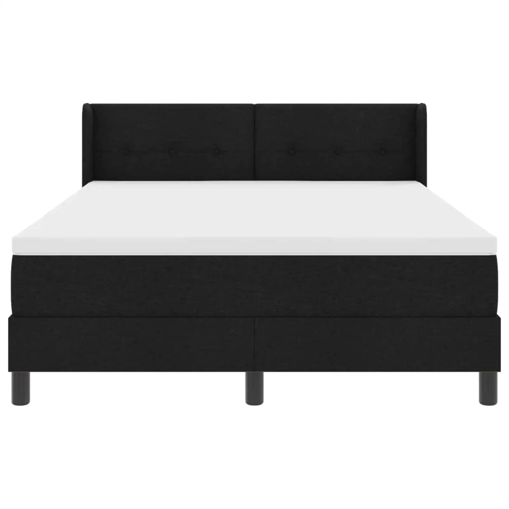 Letto a molle con testiera Nero 190 x 140 cm Tessuto 3341099