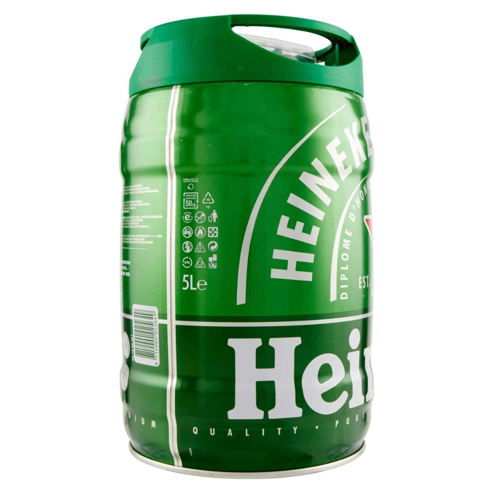 Birra heineken draught keg 2 fusti con erogatore da 5 litri
