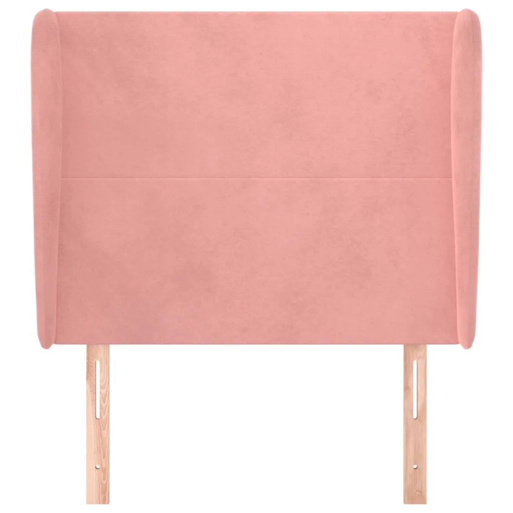 Testiera ad Orecchio-Testata con Orecchie Rosa 103x23x118/128 cm in Velluto 159393