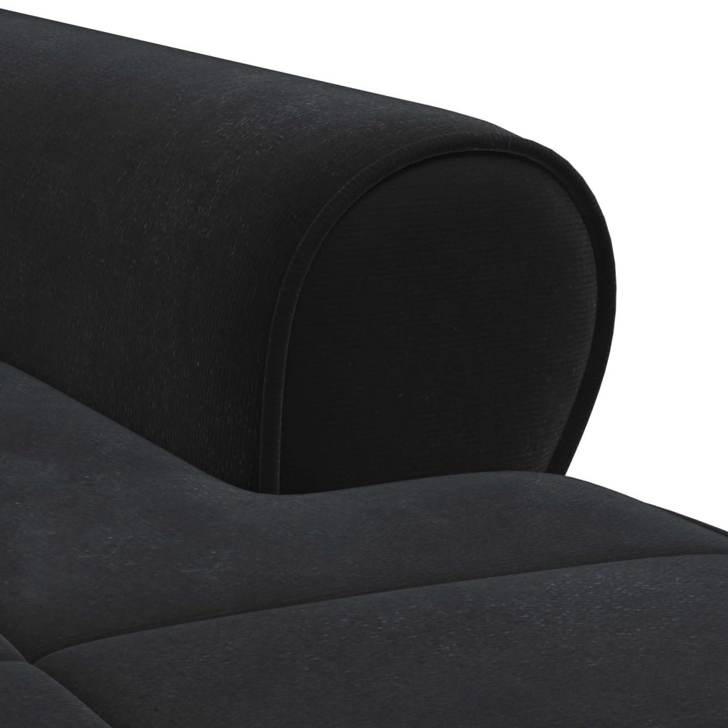 Chaise Lounge | Sedia a Sdraio con cuscino Nero 91 x 157 x 91 cm Velluto CFW2688990
