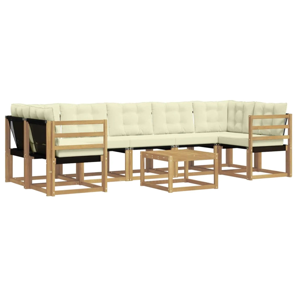 Set di divani da esterno 8 pz Bianco e Crema 3389296