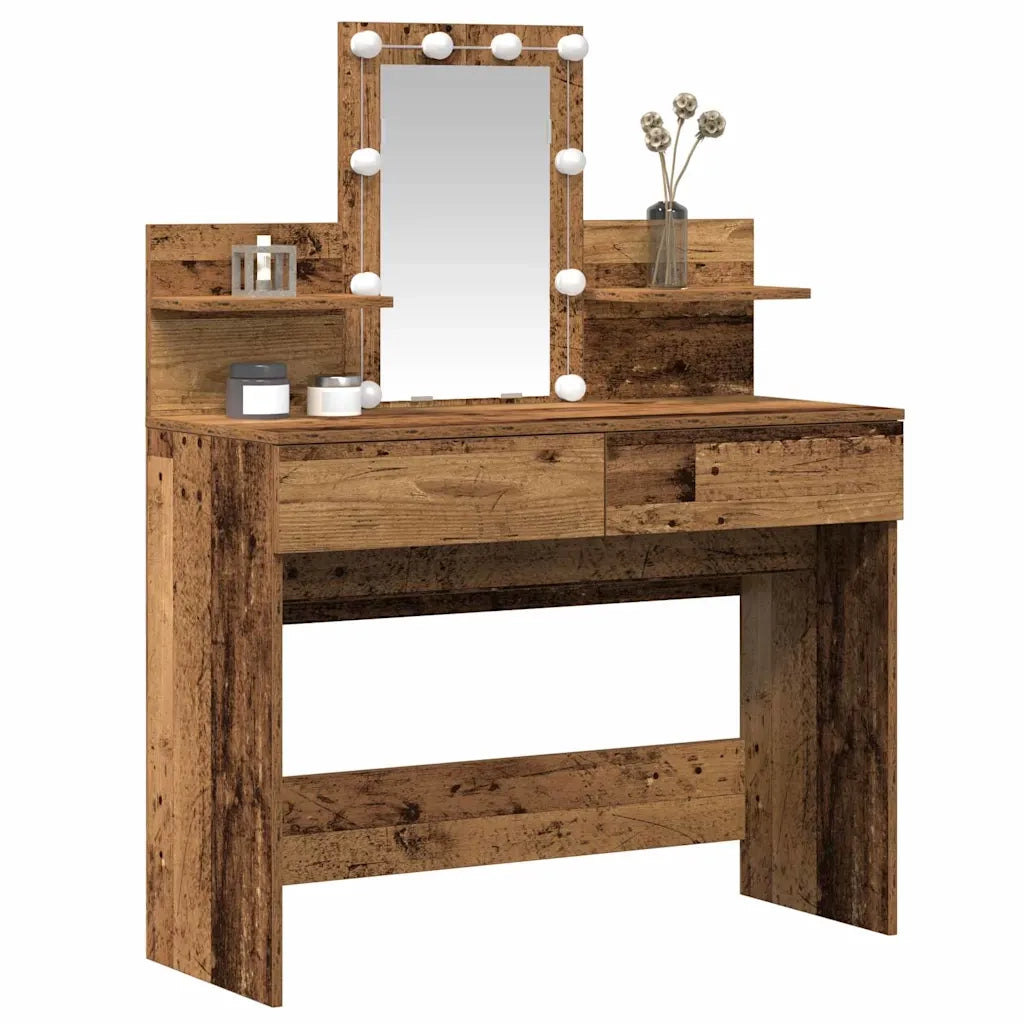 Tavolo da Trucco con cassetto Legno vecchio 100 x 40 x 130 cm 868850