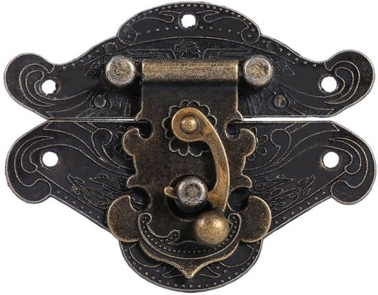 Chiusura a Hasp con Disegno Antico - Materiale Resistente al Corrosione - Per Cassetti in Legno - Installazione Facile - Disponibile in Diverse Dimensioni