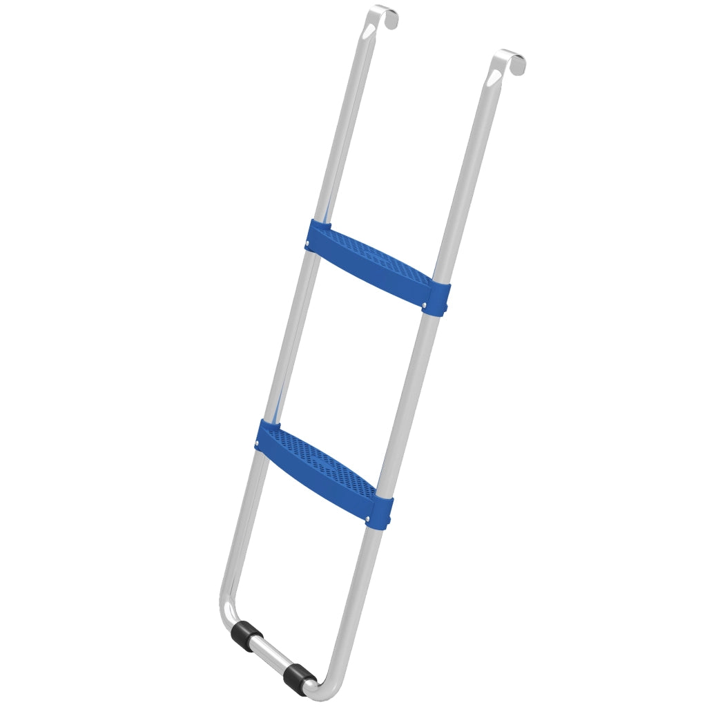 Scala per Trampolino 2 Gradini Larghi ¨C Xylo ¨C Acciaio Zincato, Carico 150 kg, 97x32x7 cm, Blu