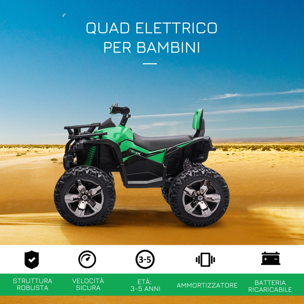 Quad Elettrico per Bambini ¨C Minimal ¨C Verde, 12V, 100x65x73cm
