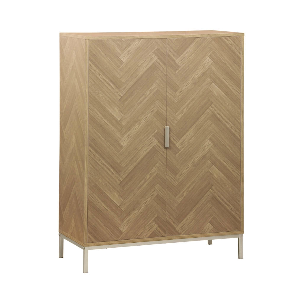 Credenza effetto legno a 2 ante, 80cm, marrone naturale